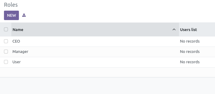 User Roles in Odoo using User Roles module from OCA